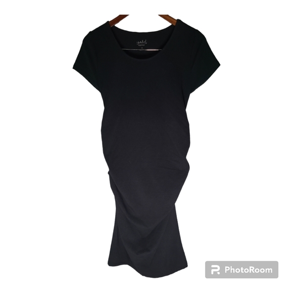 Isabel Short Sleeve T-shirt Maternity Dress, Black Medium - Picture 6 of 10